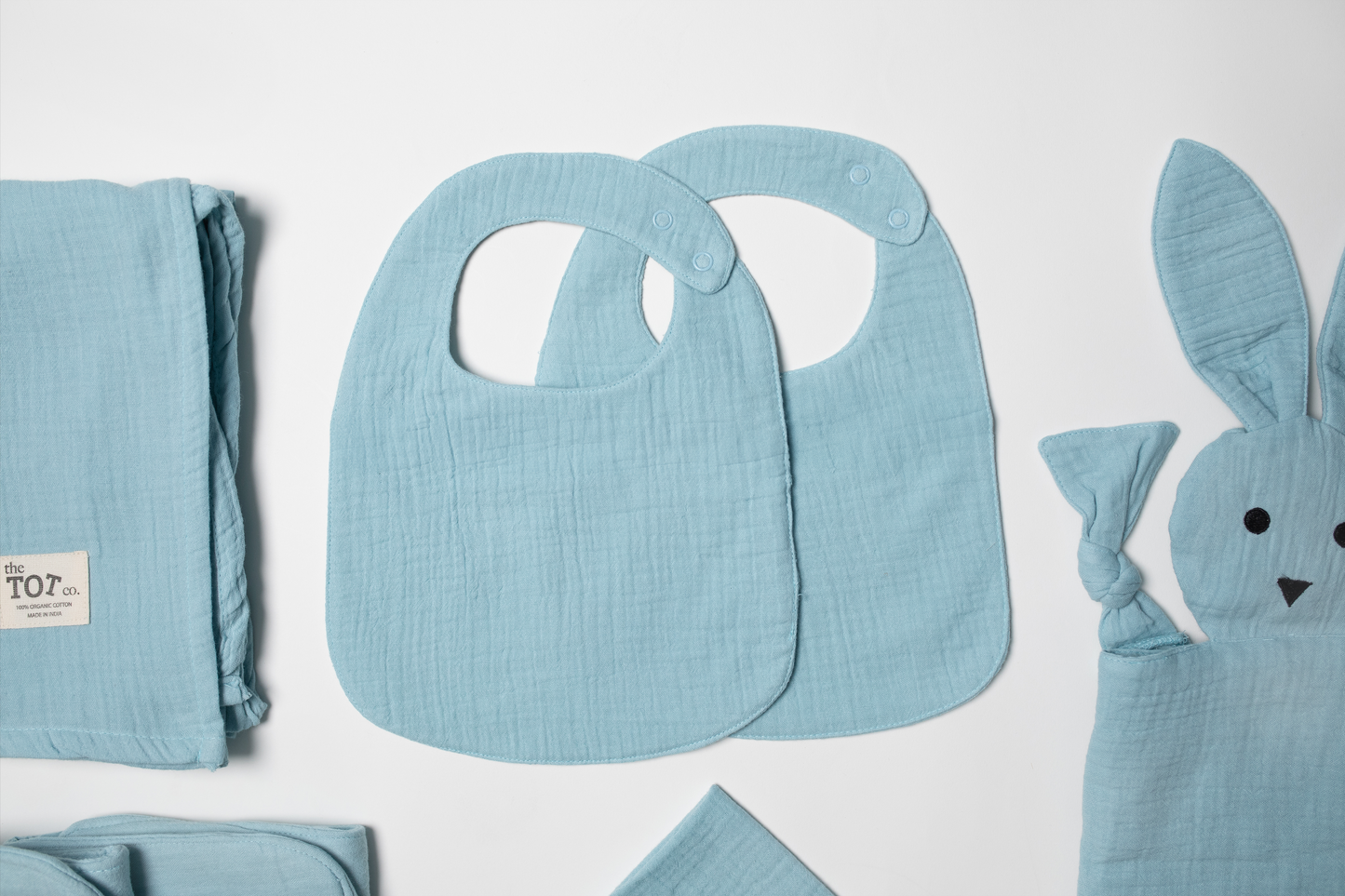 Muslin Cotton Newborn Essentials Gift Set (Cloud Blue)