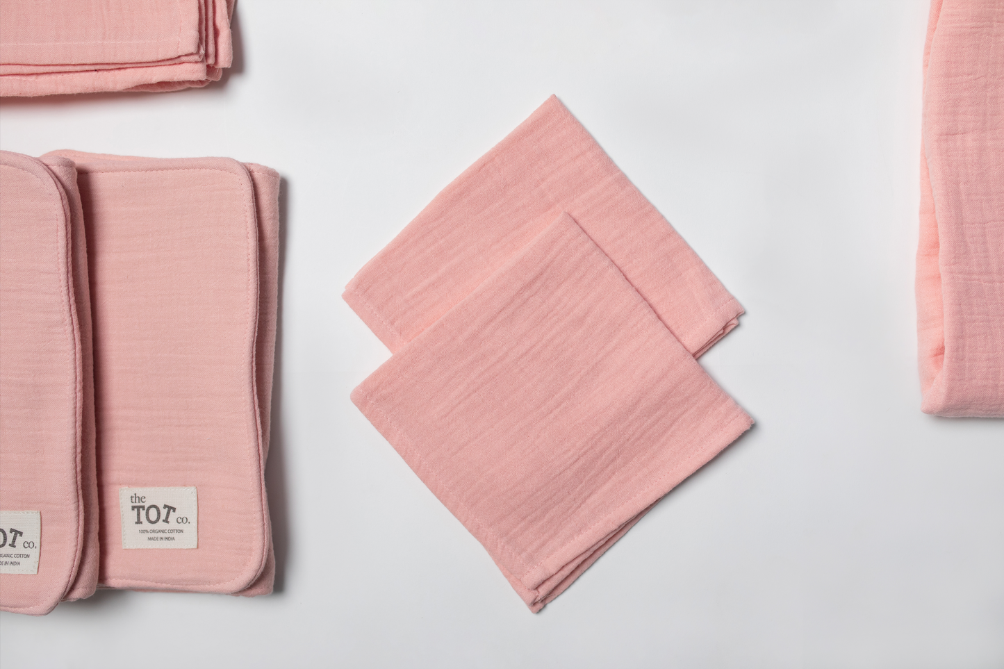 Muslin Cotton Newborn Essentials Gift Set (Coral Pink)