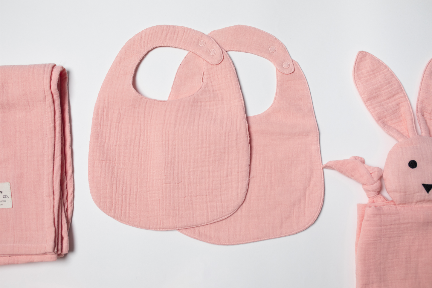 Muslin Cotton Newborn Essentials Gift Set (Coral Pink)